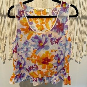 Derek Heart Boutique Chic Floral Sleeveless Blouse Size L